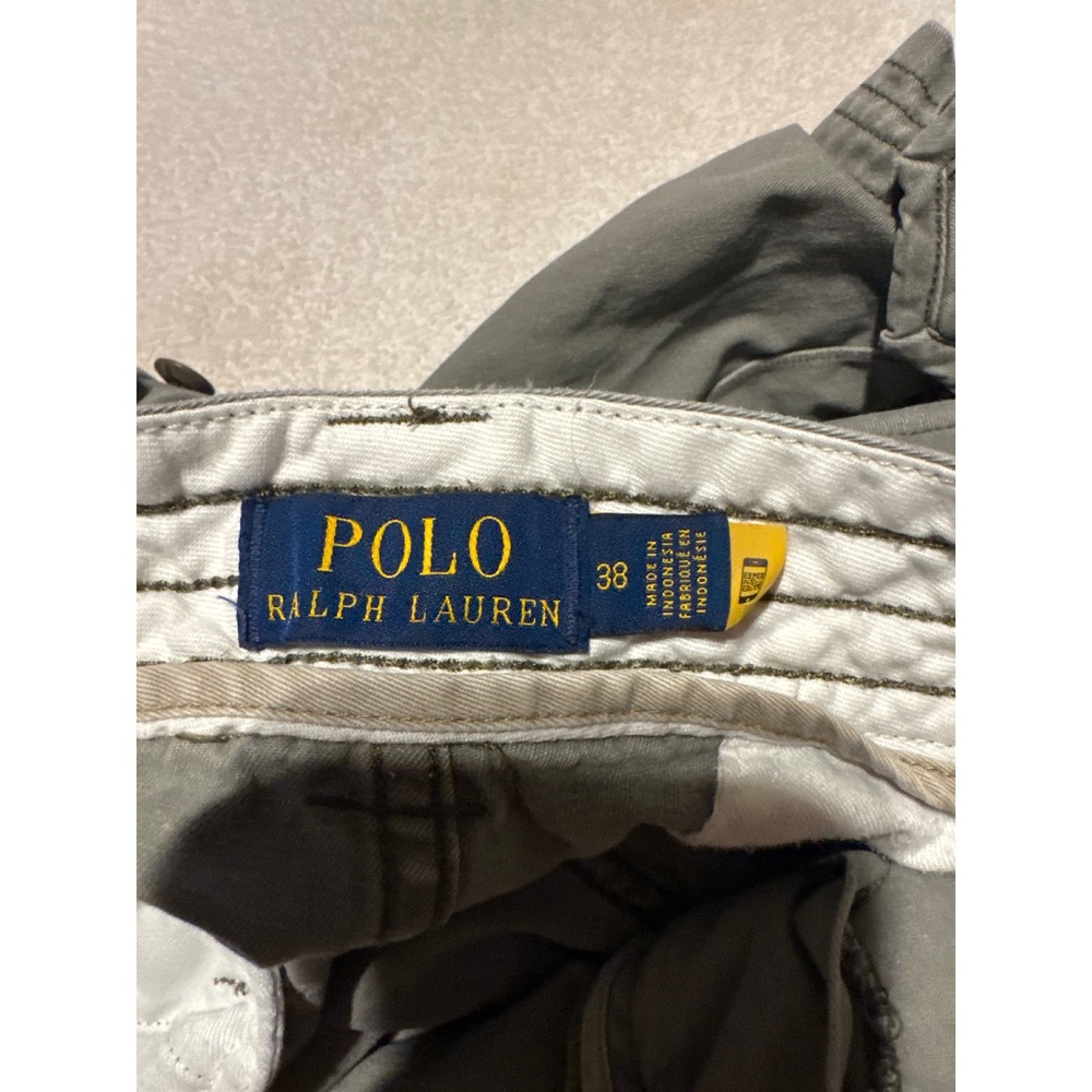 Polo Ralph Lauren Classic Chino Cargo Shorts Olive Grey Size 38 Mens Vintage - Picture 3 of 5